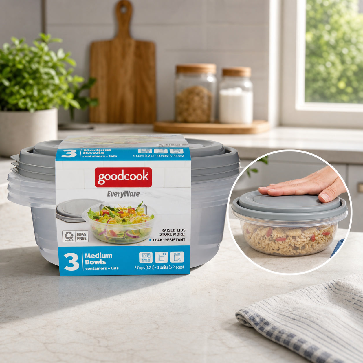 Food Storage Prep Containers - 6 шт. круглых контейнеров для хранения