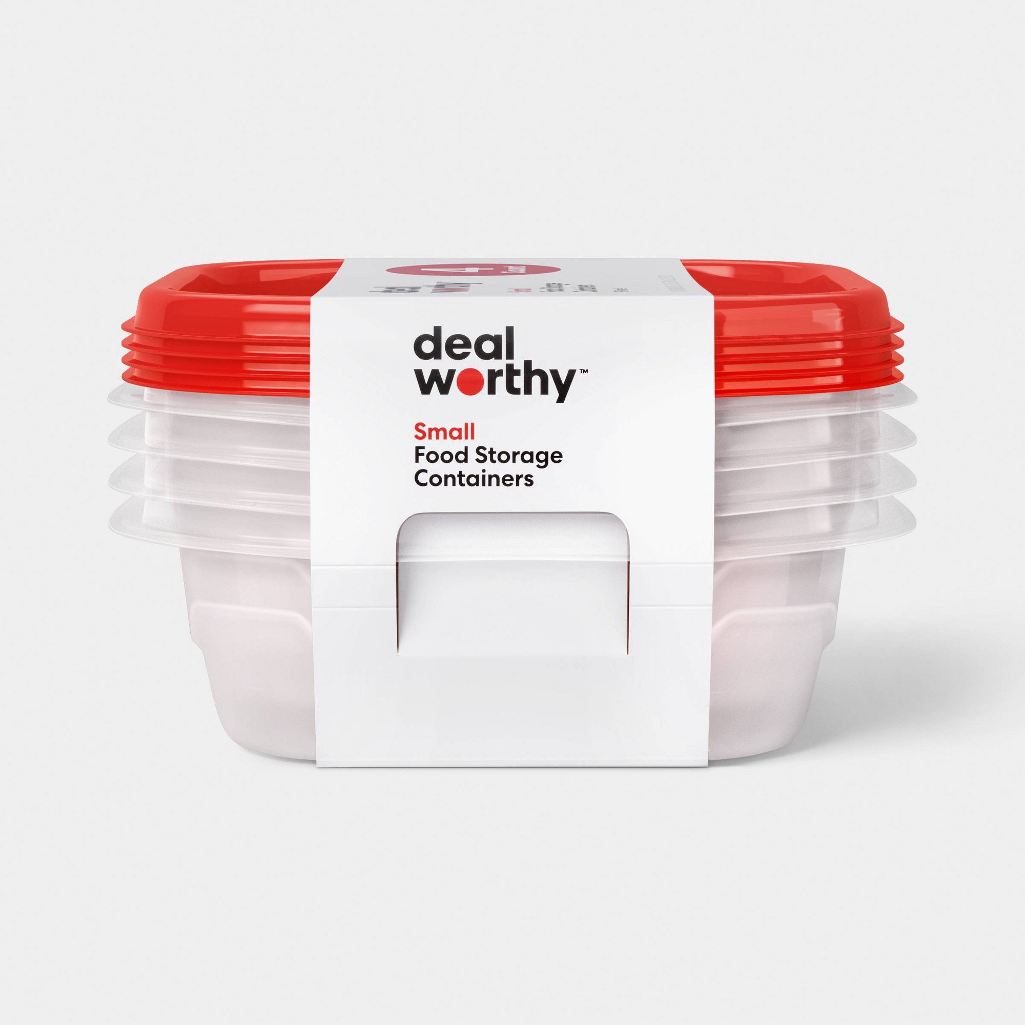 Food Storage Prep Containers - Набор из 4 маленьких квадратных контейнеров