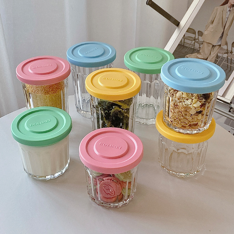 Food Storage Glass Box - Цветная крышка, стеклянный герметичный контейнер для