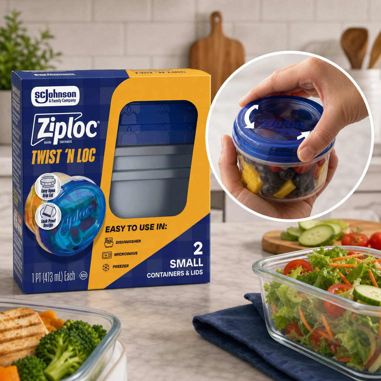 Food Storage Prep Containers - 2-секционные контейнеры для хранения продуктов с