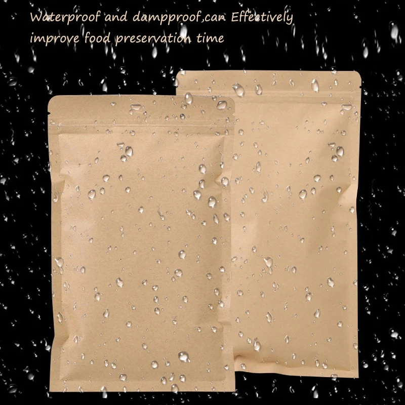 Food Storage Zipper - 100 шт. коричневых крафт-пакетов с застежкой-молнией,