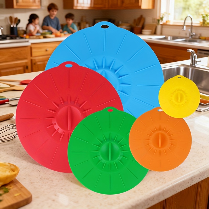 Food Storage Silicone - Набор из 5 силиконовых крышек, термостойкие
