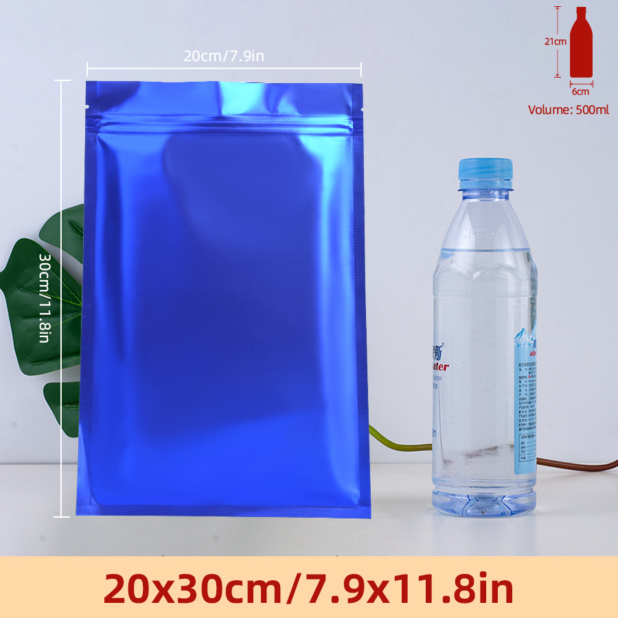 Food Storage Zipper - 100 шт. матовых синих пакетов с