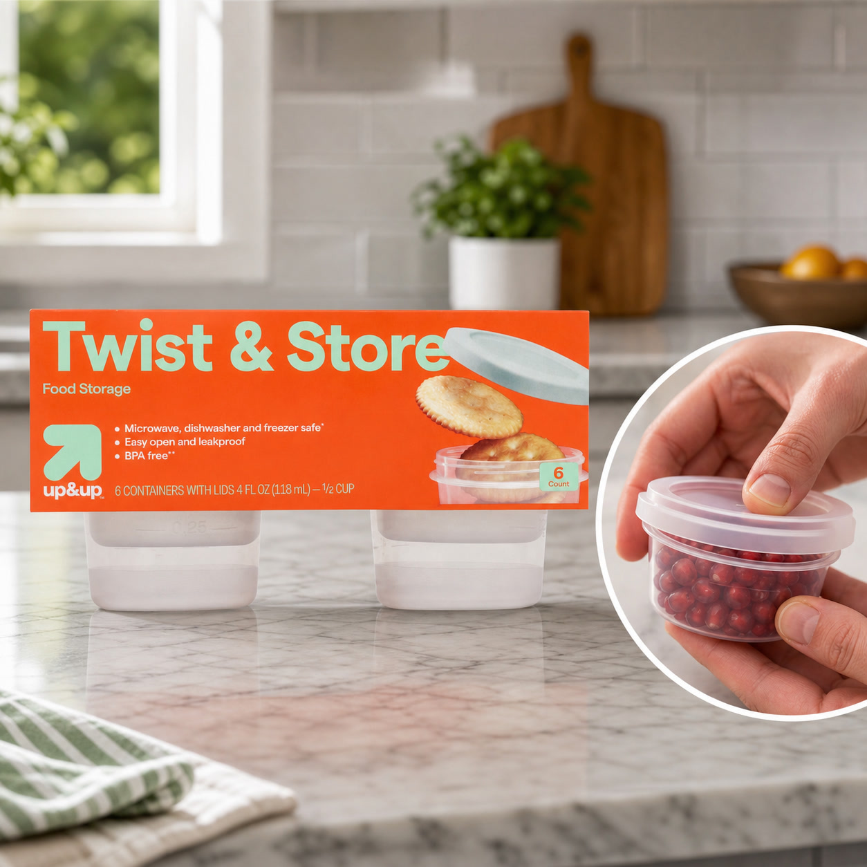 Food Storage Prep Containers - 6-штуковые круглые контейнеры для хранения продуктов