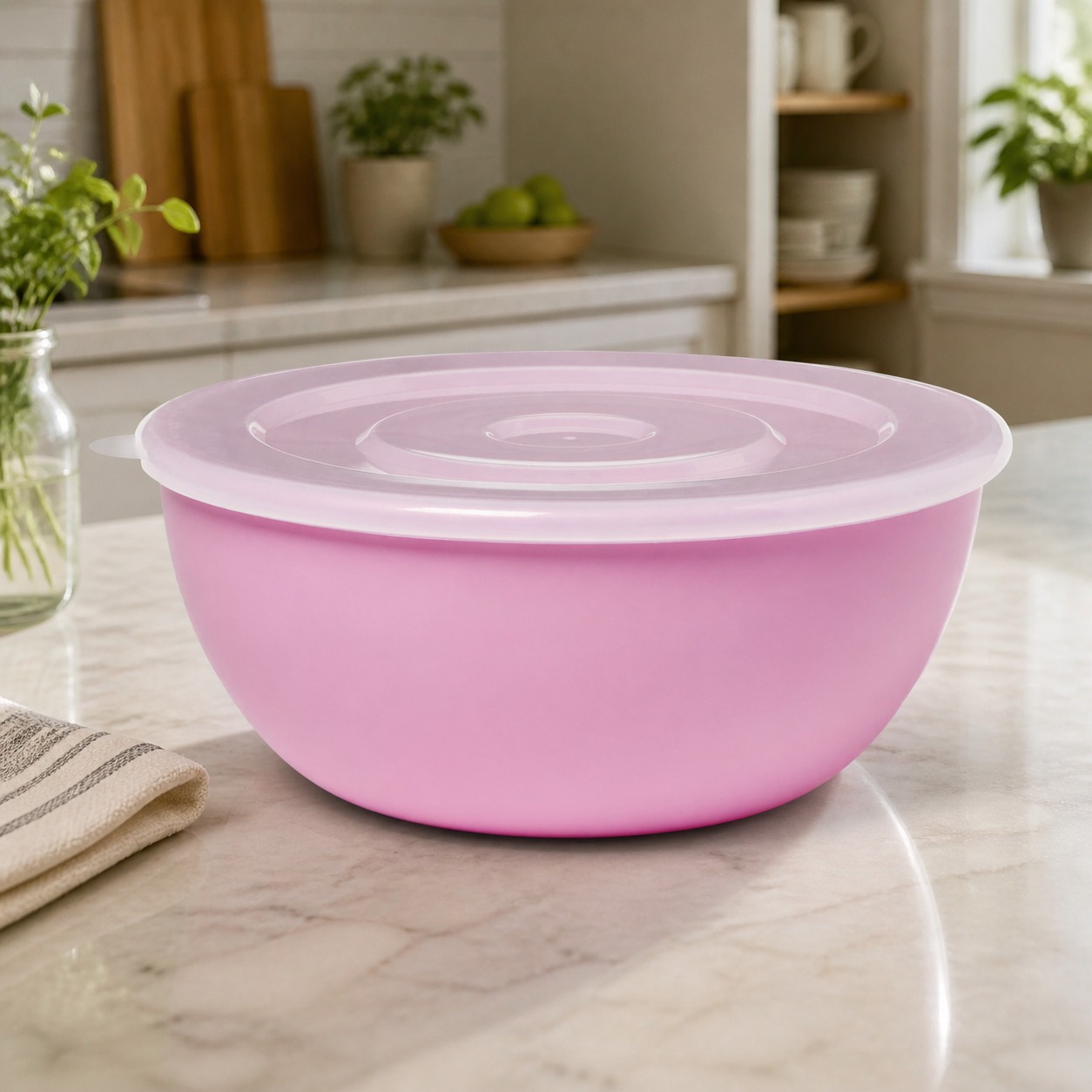Food Storage Prep Containers - Розовая миска с подходящей крышкой, прочный