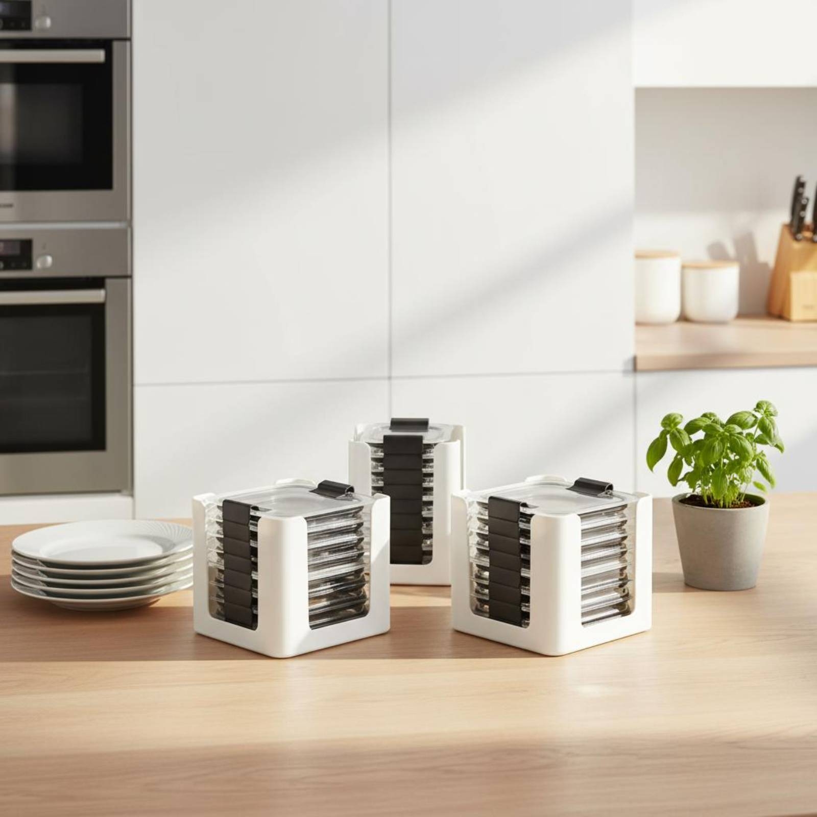 Food Storage In Cabinets - Набор из 3-х прямоугольных органайзеров для