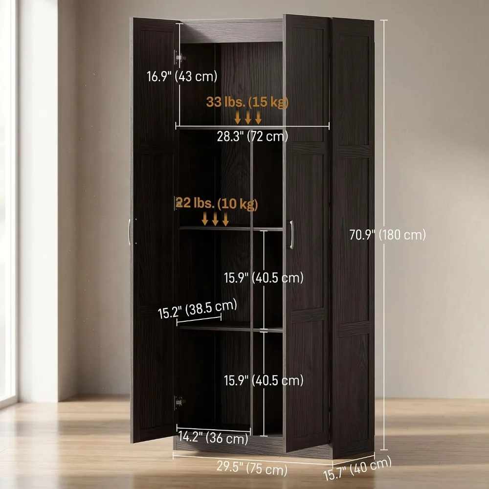 HOMCOM 71-дюймовый высокий кух – обзор и цена Food Storage In Cabinets