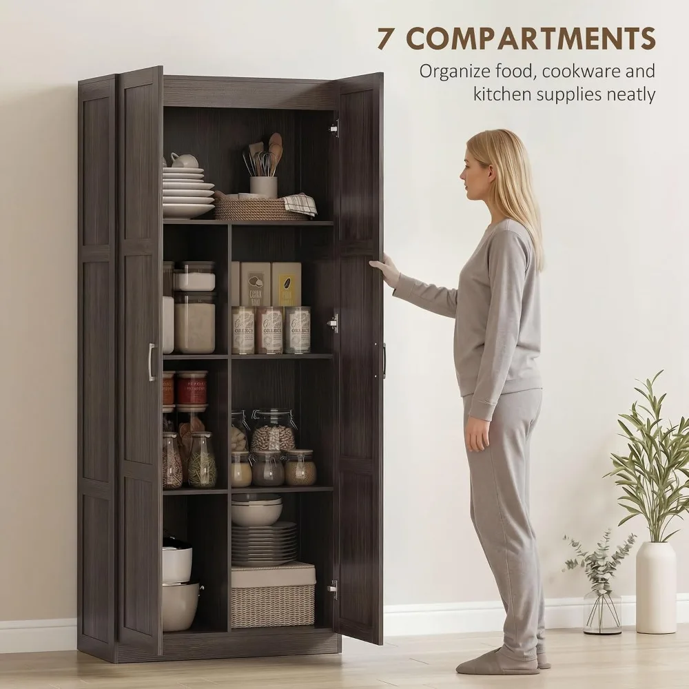 HOMCOM 71-дюймовый высокий кух – обзор и цена Food Storage In Cabinets