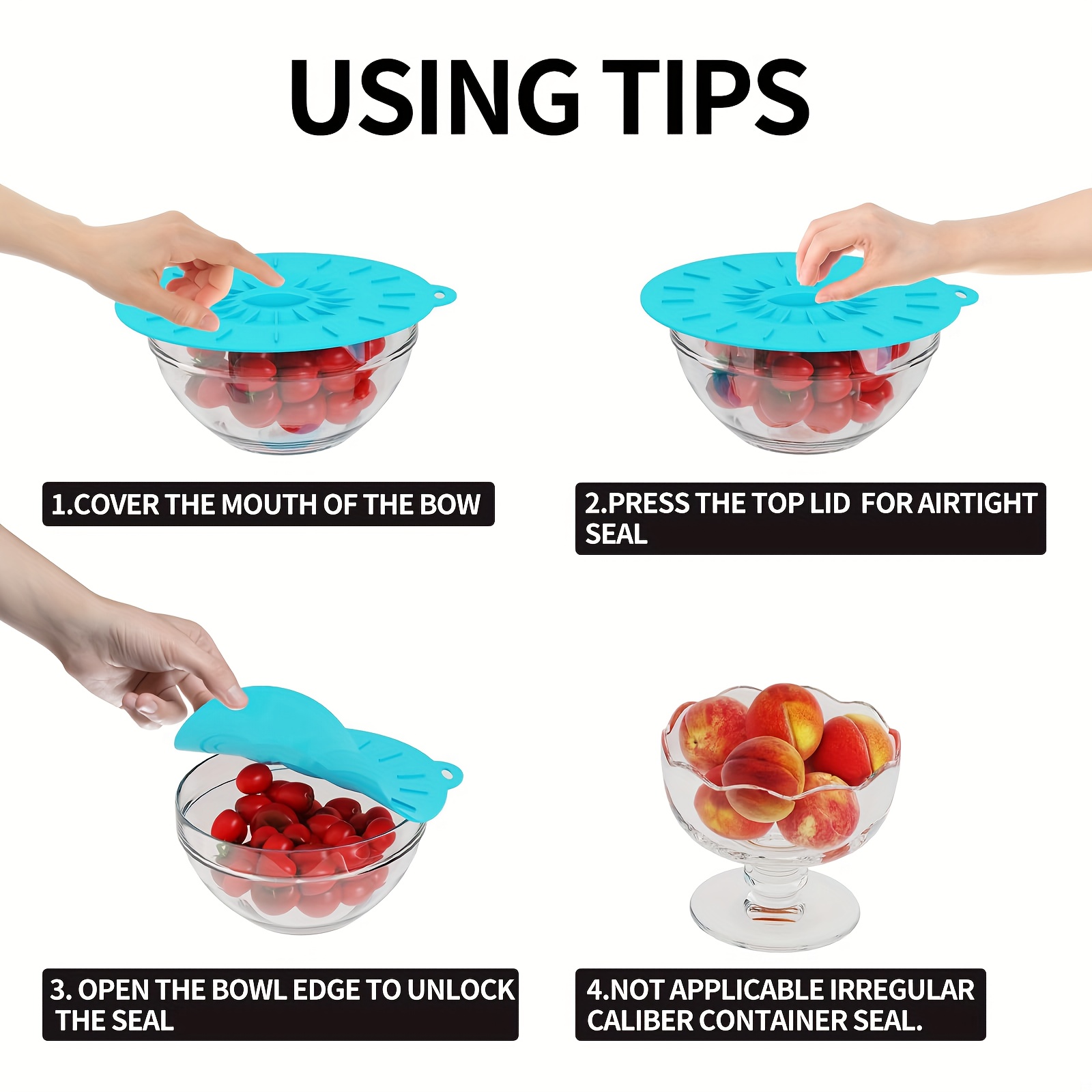 Набор из 5 силиконовых крышек, – обзор и цена Food Storage Silicone