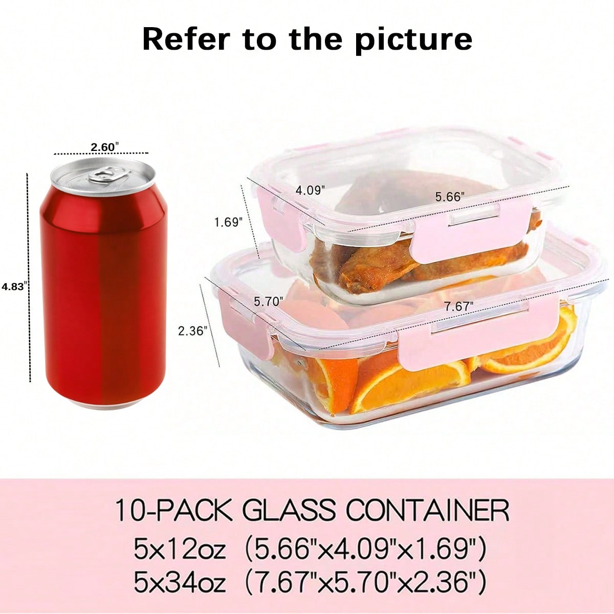 Набор из 10 стеклянных контейн – обзор и цена Food Storage Prep Containers